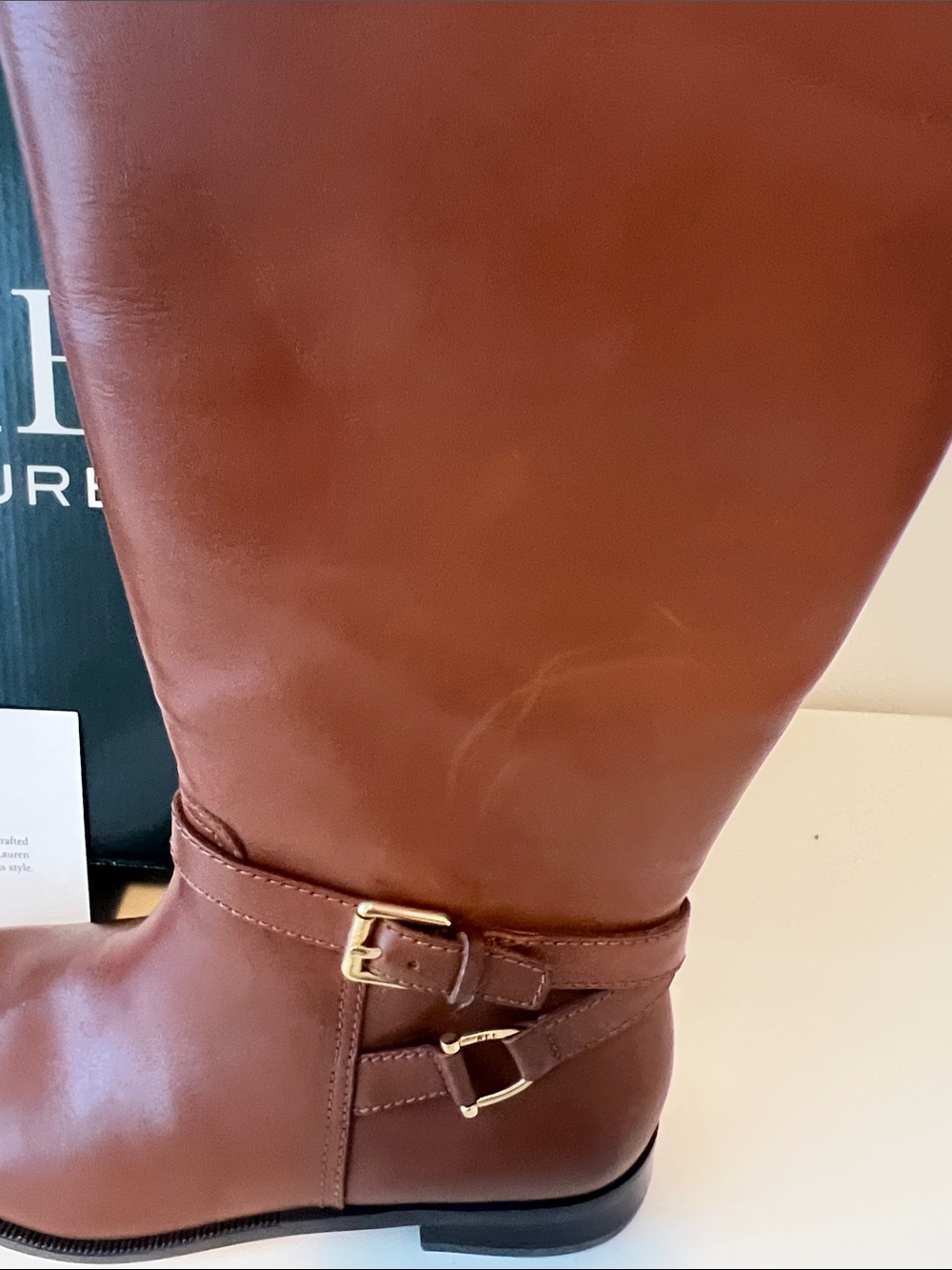 Lauren Ralph Lauren Brown Tall Leather Riding Boots - Picture 4 of 10